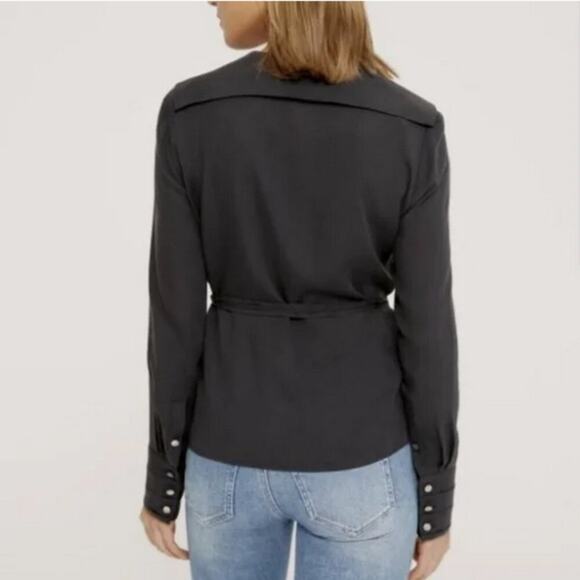 Harshman Geneva Size L NWT Navy Blouse - Picture 2 of 3